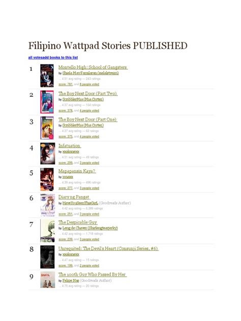 Filipino Wattpad Stories PUBLISHED (137 books) .